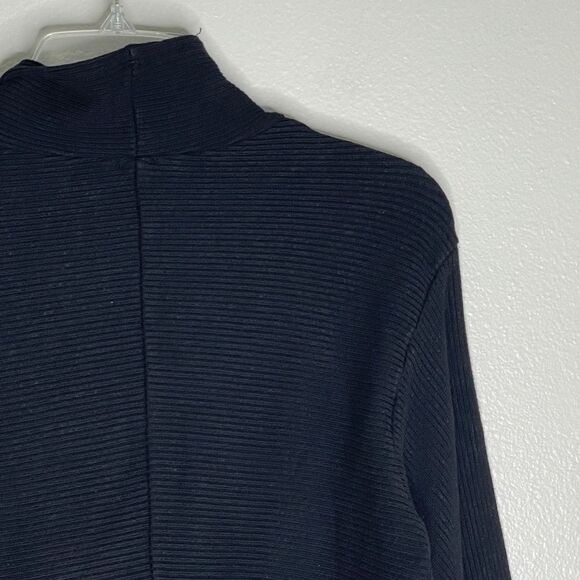 Monrow Brushed Rib Mock Neck Top Faded Black Size Large New - Picture 10 of 16